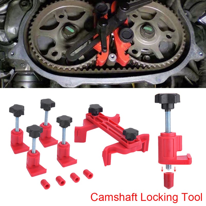 Camshaft Sprocket Locking Tool Universal Dual Cam Clamp - Reduces Repair Time Prevents Engine Damage Engine Timing Tool Kit for Petrol Diesel Dual Camshaft Engine Repair Small Engine Bays - Image 2