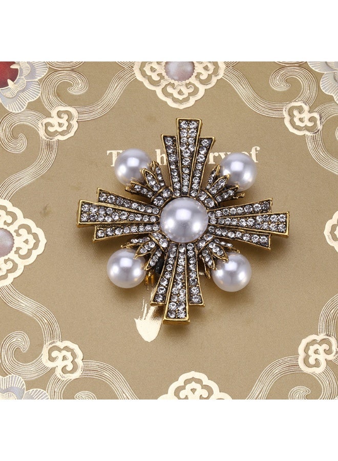 Mark Fairwhale Retro Fashion Baroque Metal Brooch