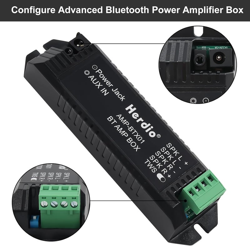 Herdio 5.25 Inches 300 Watts Round Bluetooth Ceiling Speakers 2 Way Flush Mount Sound Bathroom Speaker For Bedroom Home Living Room - Image 5