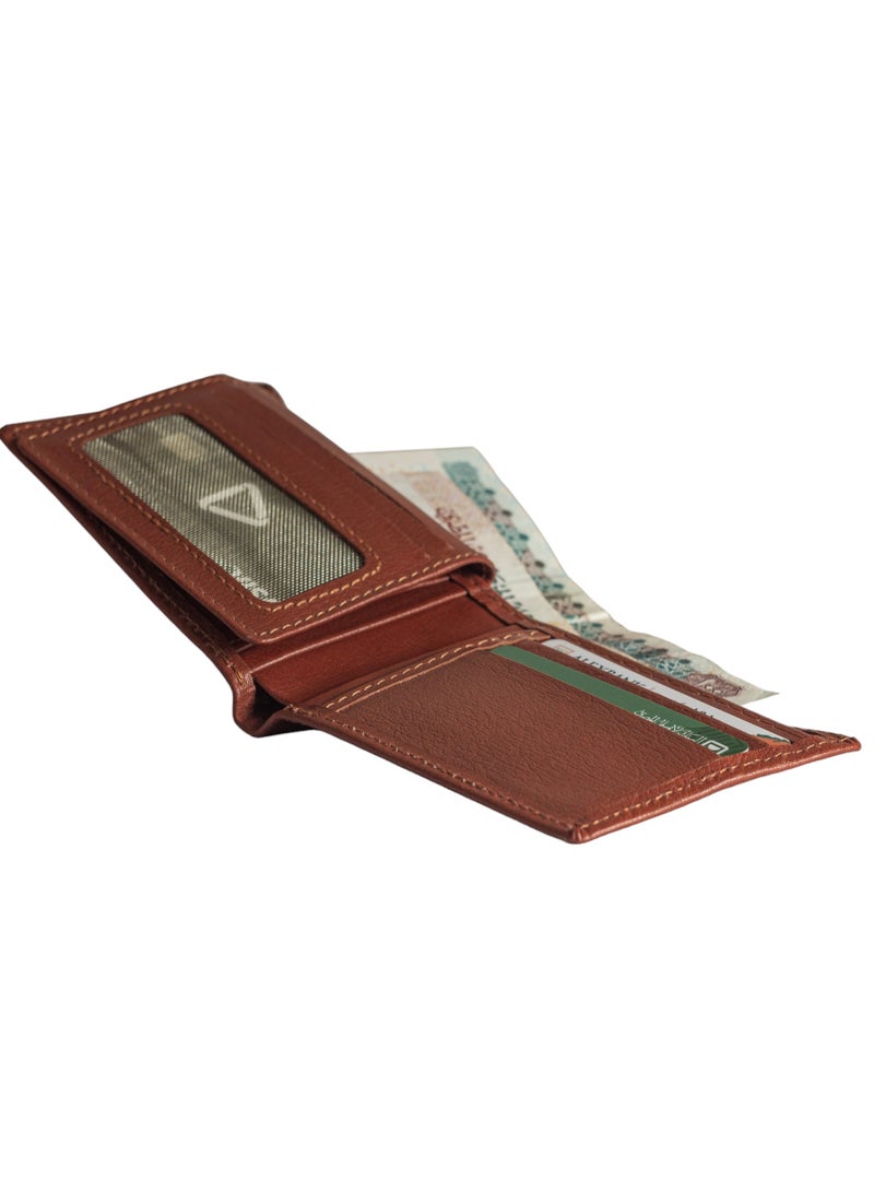 Wallet Men(sa 117) Leather Bifold Mens Wallet For Holder 2 ID Window 14 Card Holders with Box - Image 1