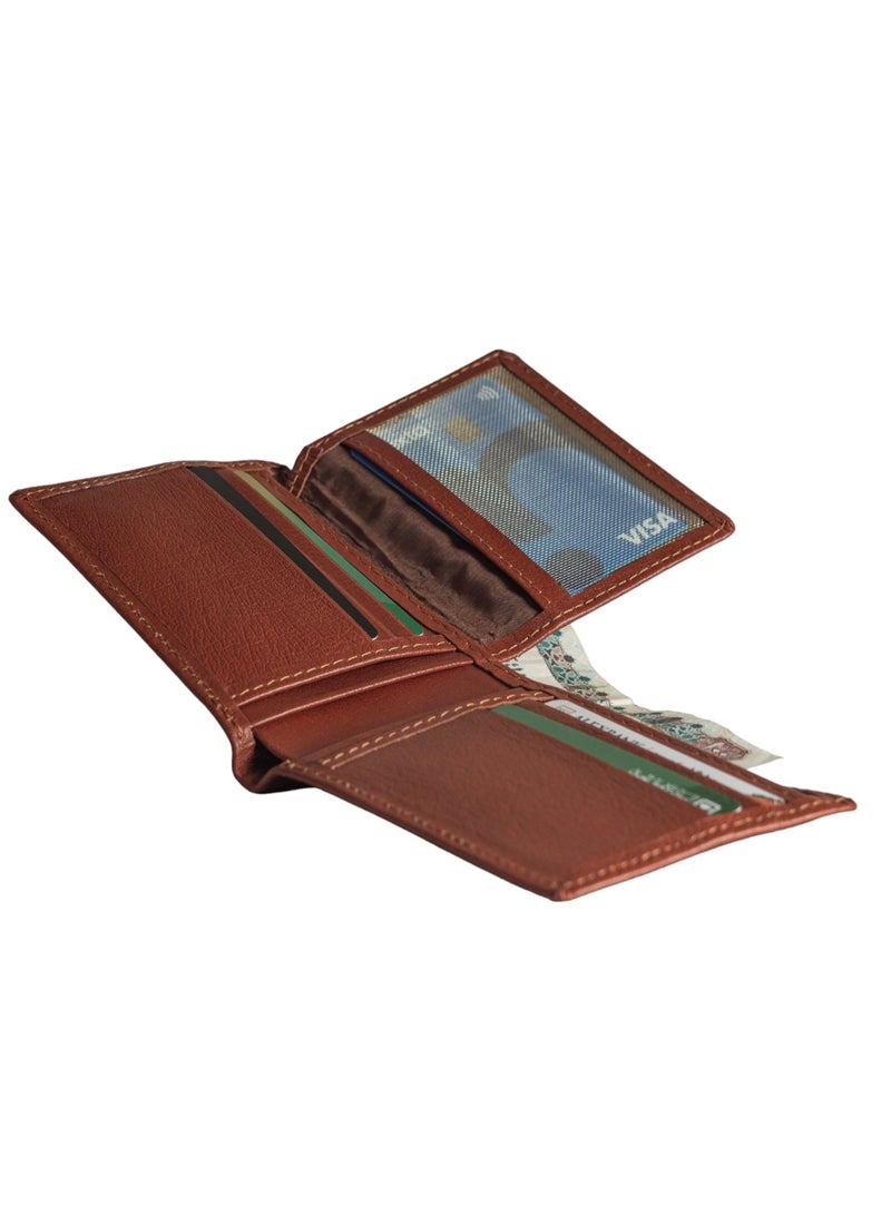 Wallet Men(sa 117) Leather Bifold Mens Wallet For Holder 2 ID Window 14 Card Holders with Box - Image 4