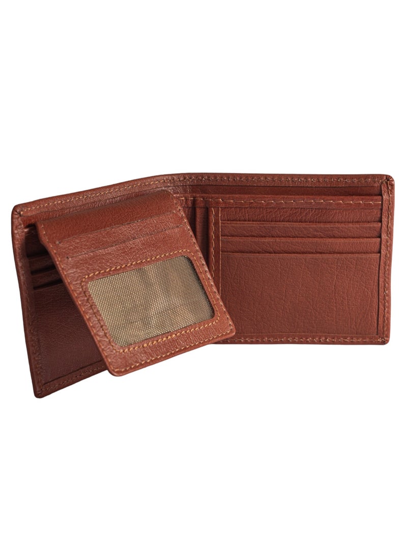 Wallet Men(sa 117) Leather Bifold Mens Wallet For Holder 2 ID Window 14 Card Holders with Box - Image 5