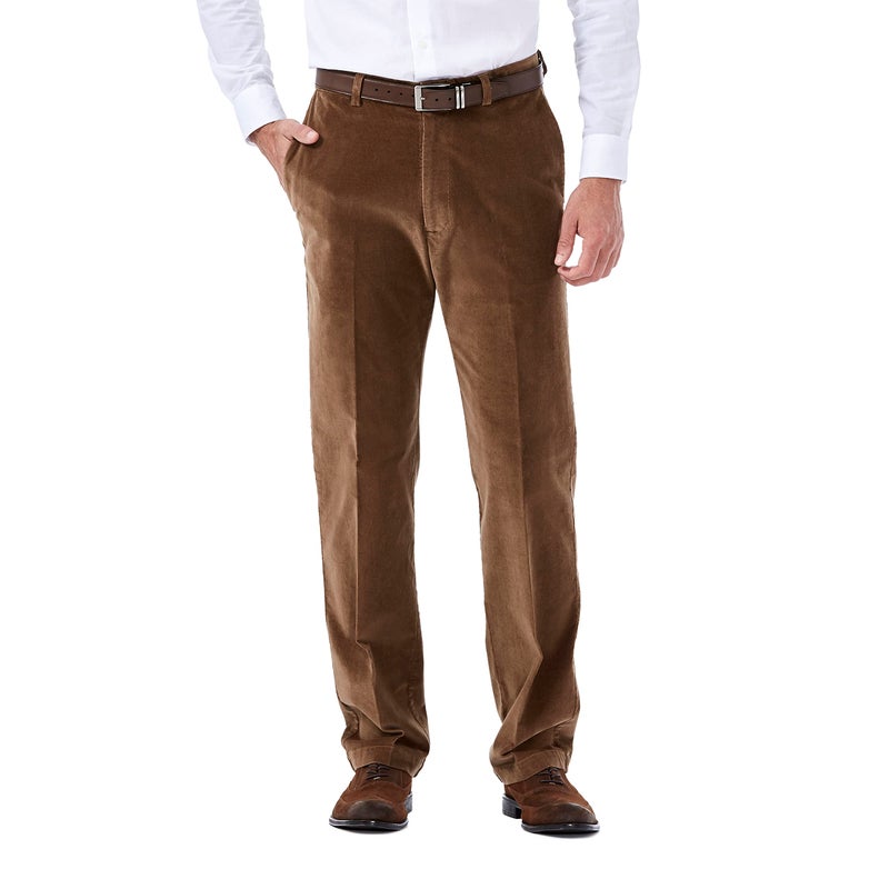 Haggar Menâ€™s Premium Stretch Corduroy Classic Fit Pant Camel 32W x 32L - Image 1