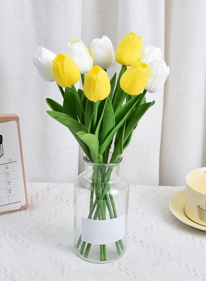 12pcs Artificial Flower Latex Luxury Tulip Bouquet Real Touch Artificial Flowers, Suitable for Wedding, Home Room, Hotel, Event, Valentine's Day, Party, Home Decoration, New Year Gift. - Image 4