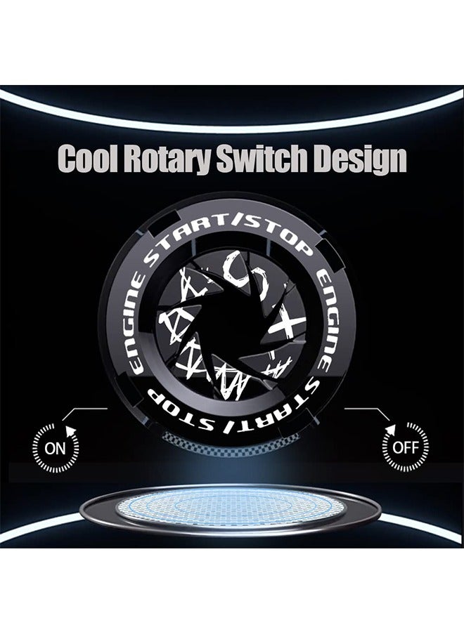 Generic Rotary Push Start Button Cover, Evil Smiley Car Accessories Engine Start Stop Button Cover, Car Stickers Interior Decor, Motorcycle Ignition Key Switch Cover, Black  - Image 3
