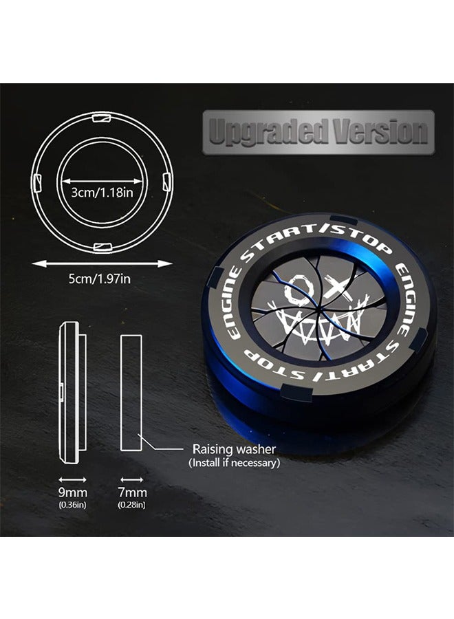 Generic Rotary Push Start Button Cover, Evil Smiley Car Accessories Engine Start Stop Button Cover, Car Stickers Interior Decor, Motorcycle Ignition Key Switch Cover, Black  - Image 2