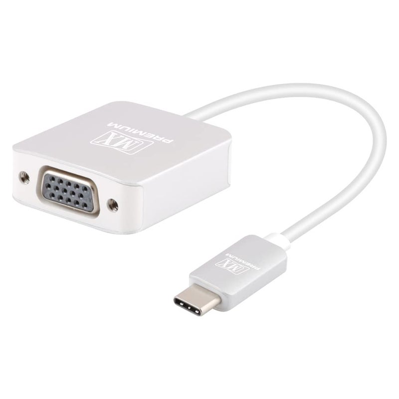 MX USB-C to VGA Adapter Type C Male to VGA Female Converter with Built-in Chip – Full HD 1080p Display Dongle for MacBook, iPad, Dell, HP, Samsung, Chromebook – Compact Travel Ready - Image 1