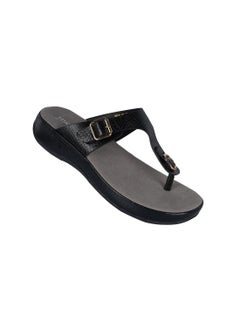 Michelle Morgan Ladies Thong Low Heel Slip on Black 36