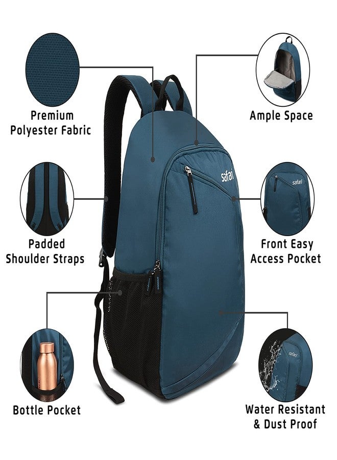 Safari Hexa 21 Ltrs Small Standard 3 Compartment Backpack | Water Resistant- Blue - Image 2