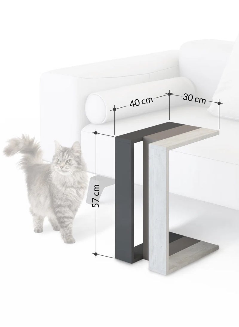 woodx Modern Compact C-Shaped Side Table – Light Oak Finish  - Image 5