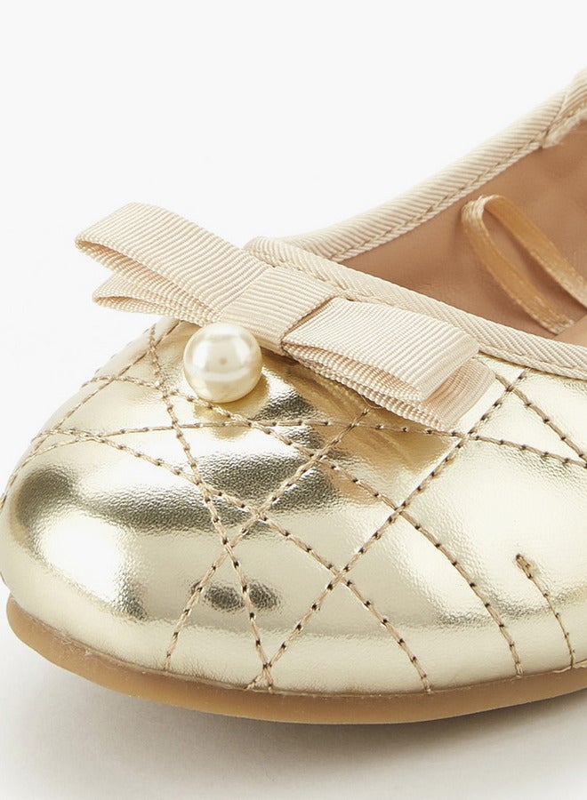 Little Missy Girls Quilted Ballerina Shoes - Image 4