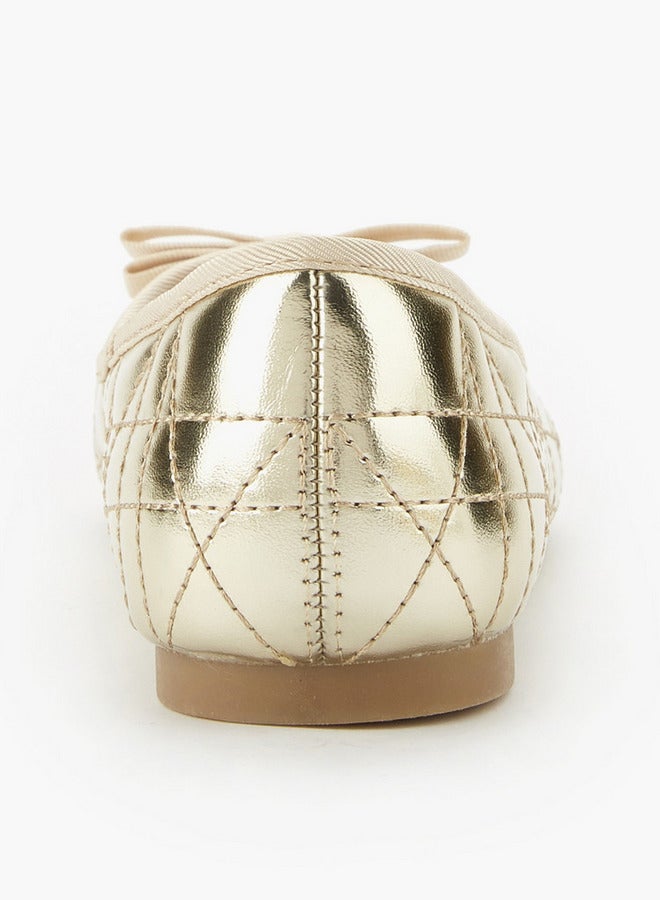 Little Missy Girls Quilted Ballerina Shoes - Image 5