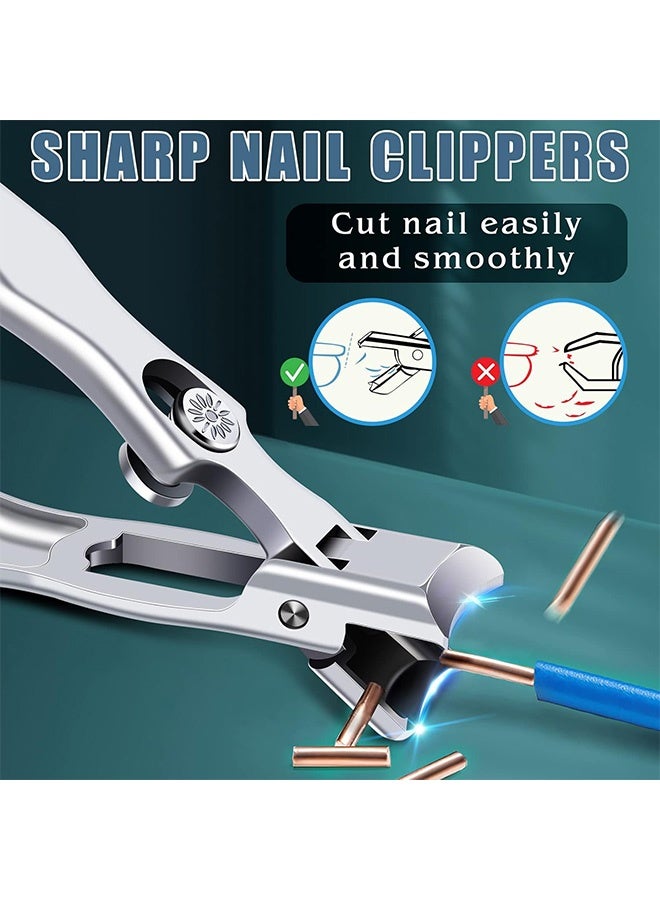 إم إكس إن مقص أظافر كبير جدًا مع مبرد التقاط وقفل أمان وصندوق تخزين معدني لكبار السن - فتحة فك واسعة بزاوية 180 درجة مقص أظافر شديد التحمل من الفولاذ المقاوم للصدأ - Image 4