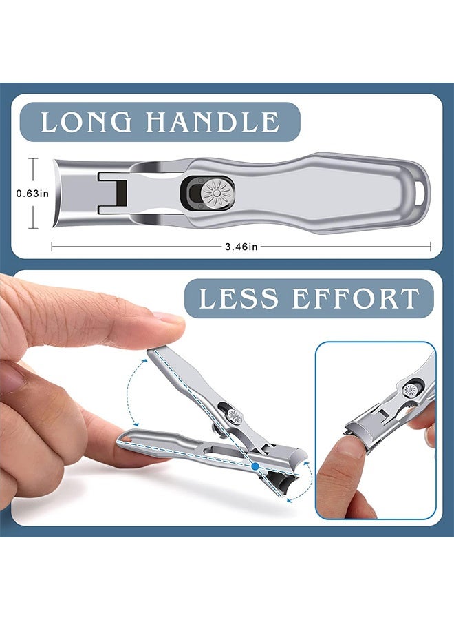 إم إكس إن مقص أظافر كبير جدًا مع مبرد التقاط وقفل أمان وصندوق تخزين معدني لكبار السن - فتحة فك واسعة بزاوية 180 درجة مقص أظافر شديد التحمل من الفولاذ المقاوم للصدأ - Image 2