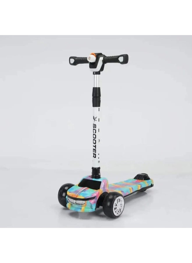 سكوتر اسكوتر أطفال لوكس على شكل عربية – خامة قوية وجودة عالية - Image 1