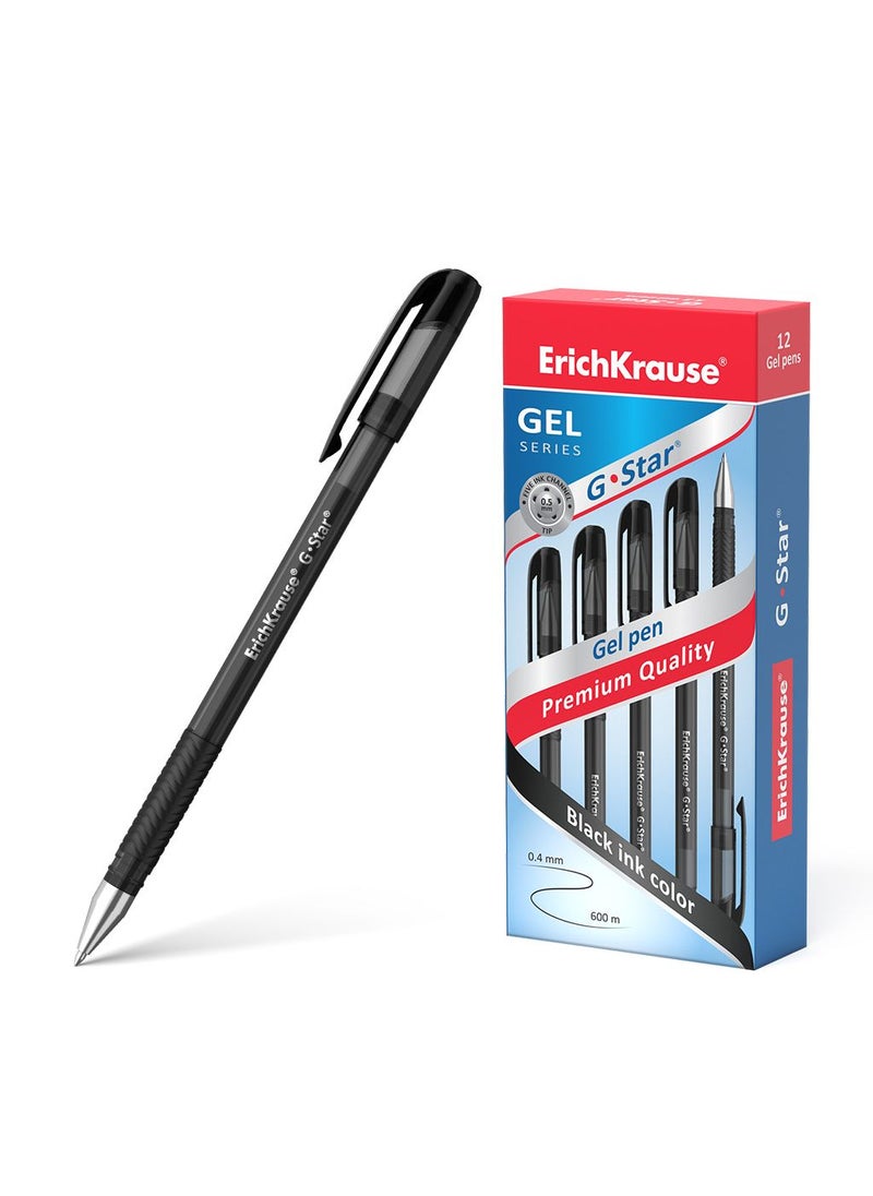 ErichKrause Gel ink pen G-Star StickGrip Original 0.5, ink color black (box 12 pcs.)  - Image 1
