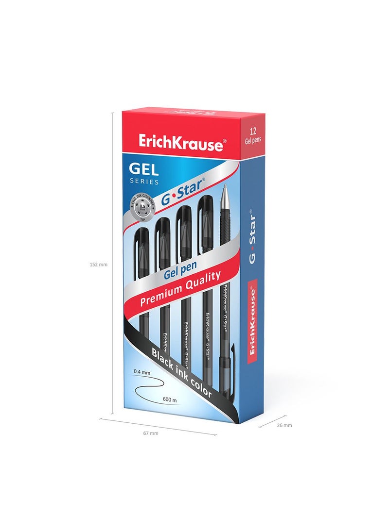ErichKrause Gel ink pen G-Star StickGrip Original 0.5, ink color black (box 12 pcs.)  - Image 5