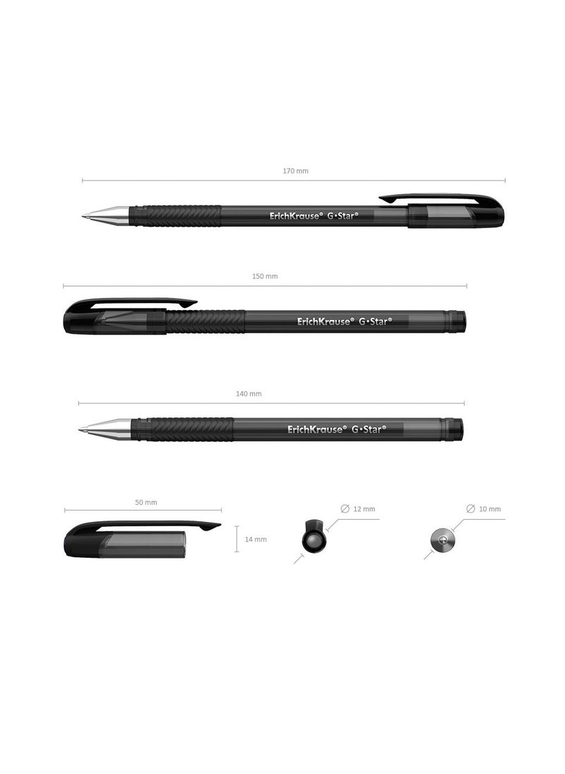 ErichKrause Gel ink pen G-Star StickGrip Original 0.5, ink color black (box 12 pcs.)  - Image 4