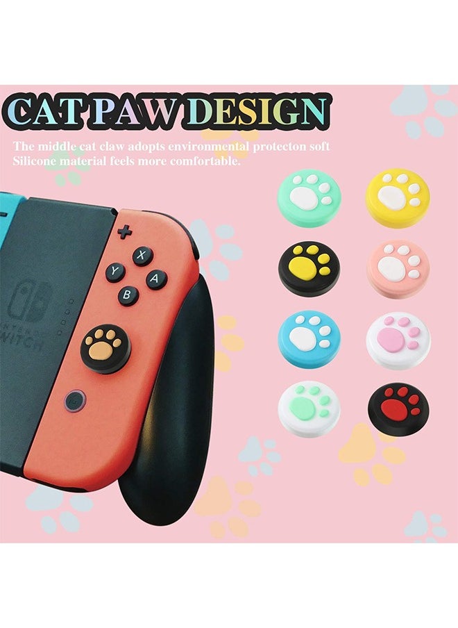 HY - 28 Pieces Replacement Cute Cat Claw Design Thumb Grip Caps Thumb Grips Analog Stick Cover Joystick Cap Soft Silicone Cover Compatible with Nintendo Switch, Switch Lite and Joy Con Controller - Image 1