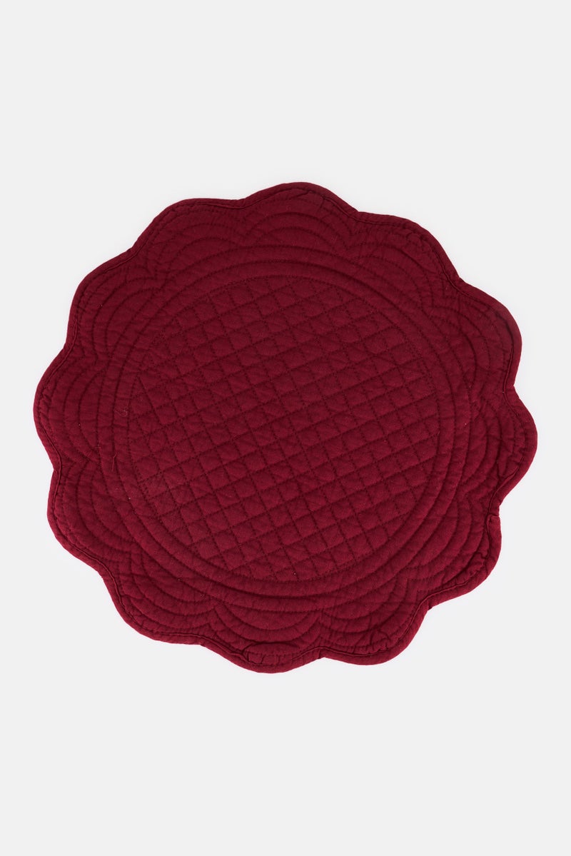 Muy Mucho Textured Padded Placemat, Maroon - Image 1