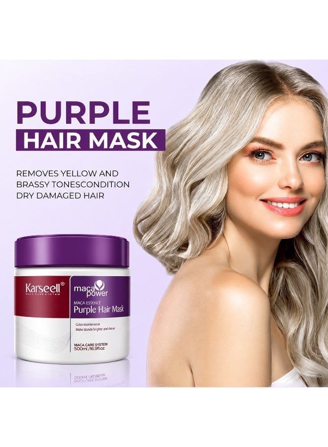 Karseell Maca Power Purple Hair Mask 500ml - Image 4