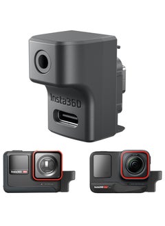 Insta 360 Ace Pro Mic Adapter for insta360 Ace Accessories, External Microphones Type-C and 3.5mm Audio Ports Compatible with insta360 Ace, insta360 Ace Pro