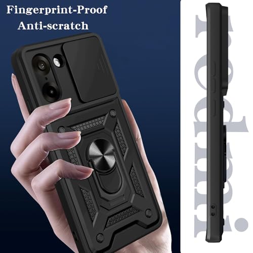Spazy Case® OnePlus Nord CE 5 Back Cover | Heavy Duty Hybrid Case with 360 Degree Rotating Finger Ring Holder + Slider Shutter Camera Protection Case for OnePlus Nord CE 5 - Blue - Image 4