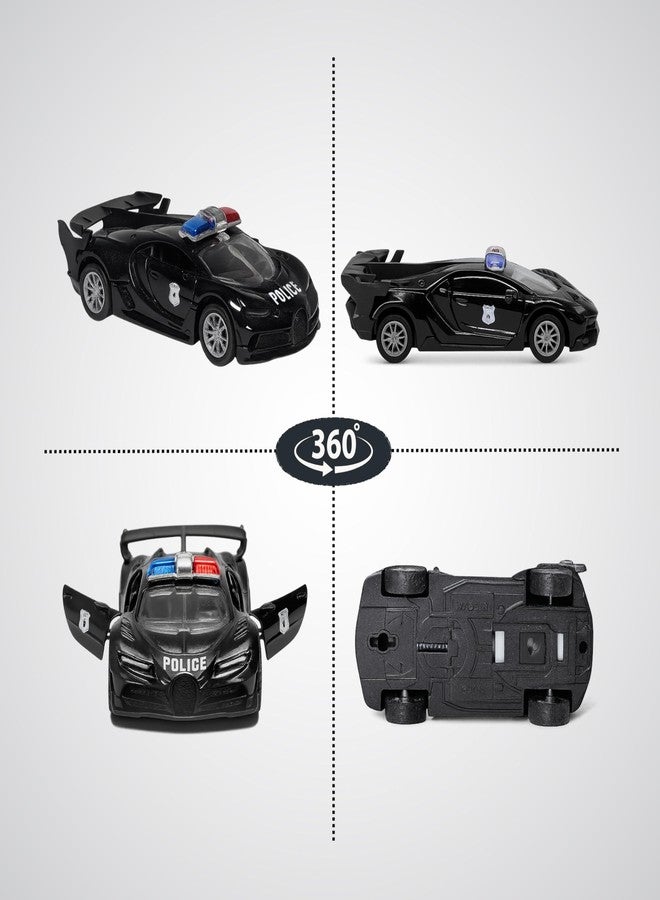 SPEEDYZ Metal Diecast Pull Back Police Car Toy for Kids | Black Friction Powered Police Vehicle | Premium Metal Toy Car for Boys & Girls | Durable Diecast Model Car | Collectible Toy Car for Kids - Image 2