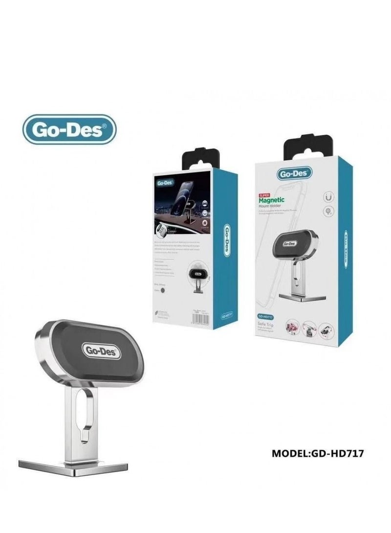 GO-DES GD-HD717 Super Magnetic Mount Holder For All Mobile Devices Black - Image 2