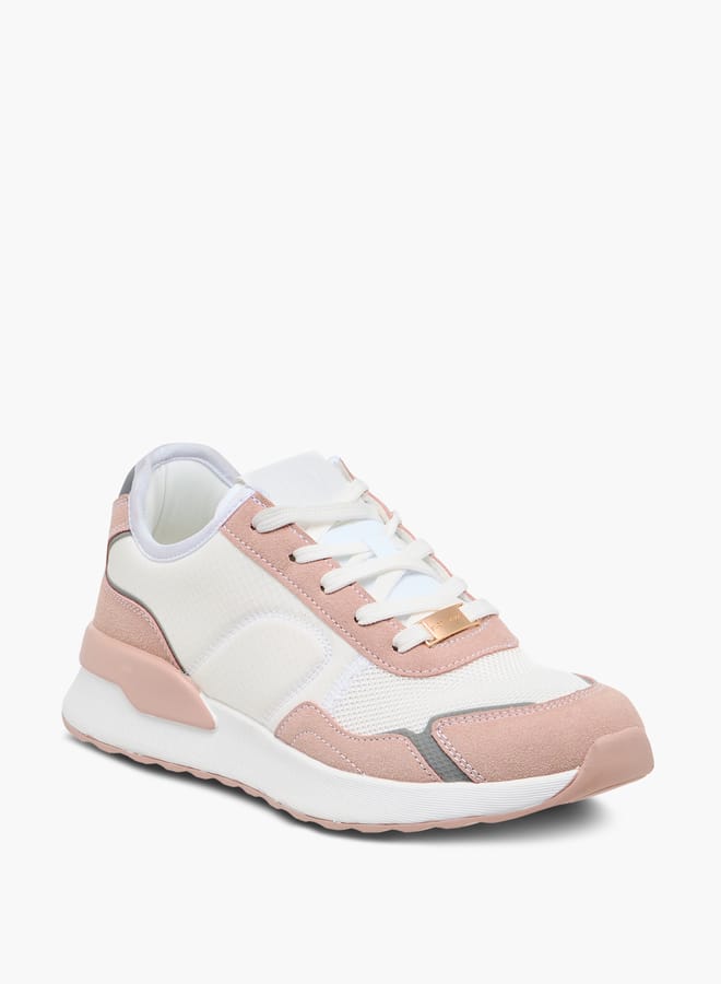 Flora Bella By Shoexpress Women's Colourblock Sneakers with Lace-Up Closure  - Image 2