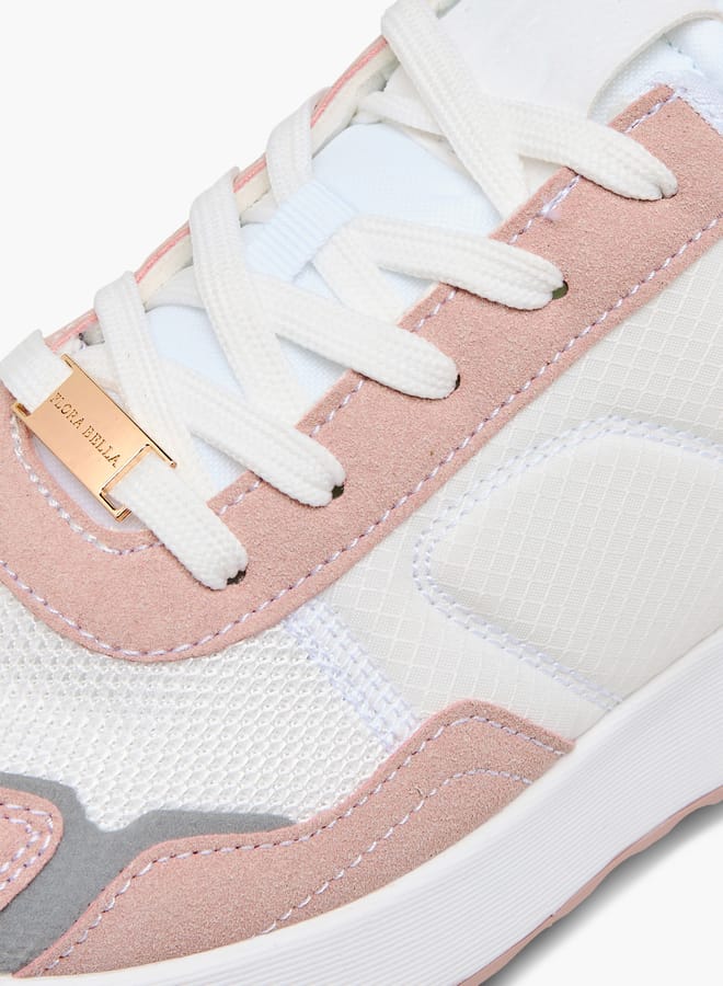 Flora Bella By Shoexpress Women's Colourblock Sneakers with Lace-Up Closure  - Image 4