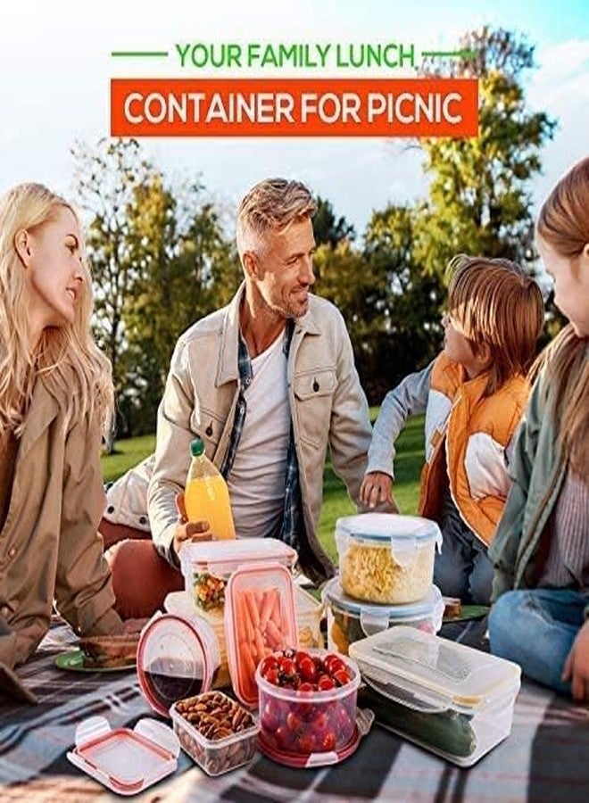 RFAQK 28 Pcs Food Storage Containers with Airtight Lids-(85OZ to 1.2OZ) 14 Clear Plastic Containers with 14 Lids-Large Meal Prep Fruits Containers for Kitchen-Freezer,Microwave and Dishwasher Safe - Image 2
