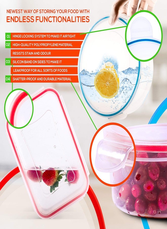 RFAQK 28 Pcs Food Storage Containers with Airtight Lids-(85OZ to 1.2OZ) 14 Clear Plastic Containers with 14 Lids-Large Meal Prep Fruits Containers for Kitchen-Freezer,Microwave and Dishwasher Safe - Image 4