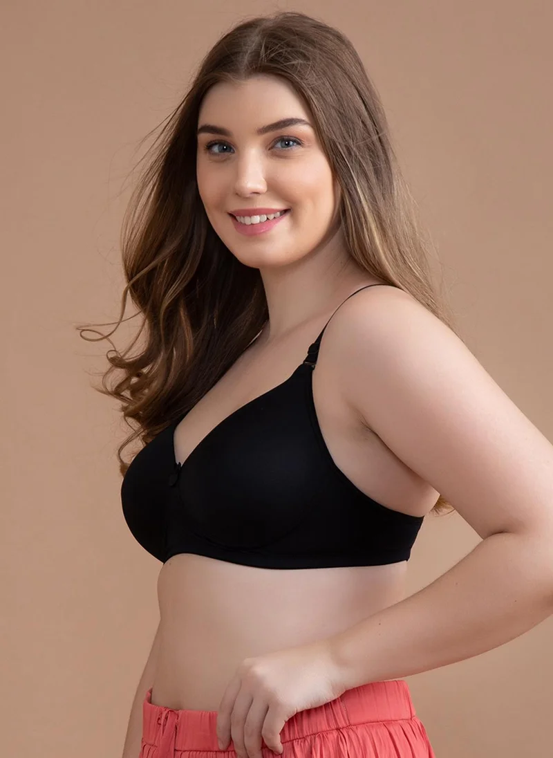 Clovia Clovia Padded Non-Wired Full Cup Multiway T-shirt Bra in Black