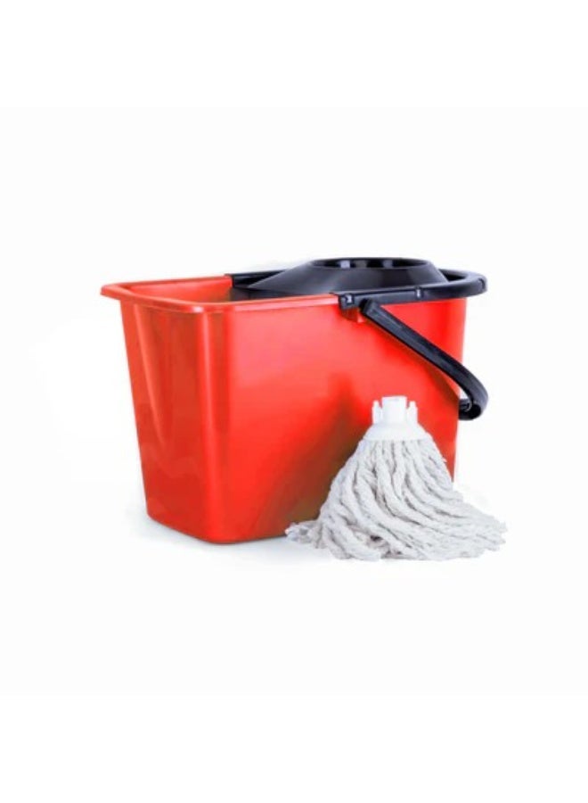 Oval bucket, red and black, with a silver crescent and star design. 6221999122205