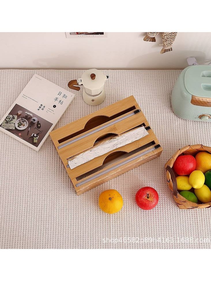 Generic Triple Foil Holder – A Chic Wooden Touch for Your Kitchen W  - Image 1