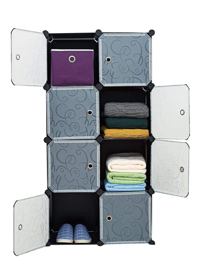 Multi-functional 8 Cells Modular Detachable Storage Cube Cabinet