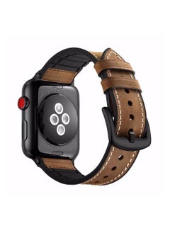 HEXABEX Apple Watch Leather band, Apple Watch Leather Strap for Apple Watch All Series Compatible with 42mm(Series 10)/41mm/40mm/38mm Brown  - Image 2