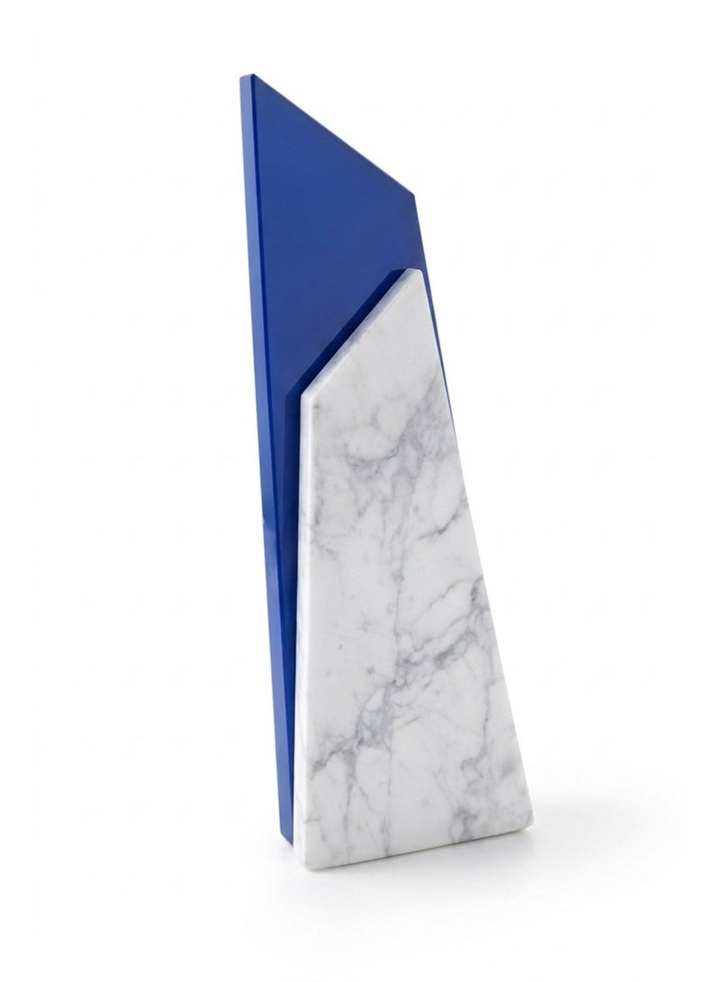 Plaque Trophy Modern Marble & Blue Acrylic 25cm - Image 2