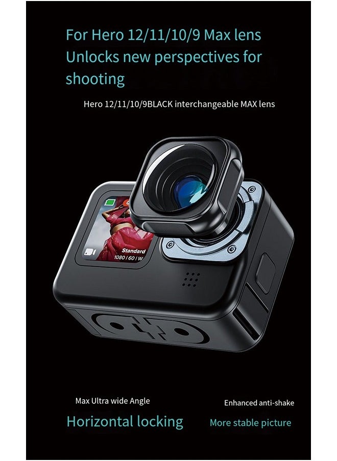 TELESIN - TELESIN GoPro Hero 12/11/10/9 Max Lens Replacement Kit, Wide-Angle Lens Accessory for GoPro Max, Easy Tool-Free Installation, 5M Waterproof for Waterpark Adventures, Enhanced Stabilization, and Horizon Lock for 360° Shooting - Image 1