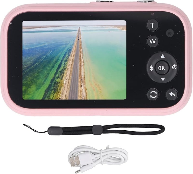 Pink Digital Camera 16X Zoom Vlogging Compact Travel Video Camera for Kids Teens - Image 1