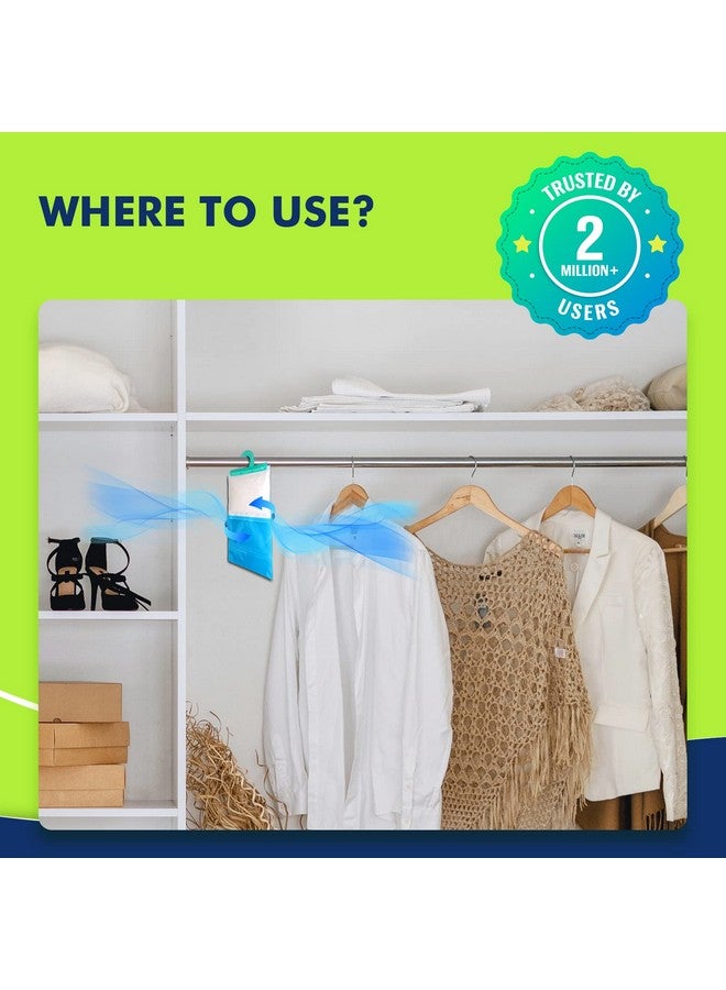 Absorbia Absorbia Moisture Absorber Hanging Pouch | Pack of 6 | 880ml & Lasts 75 Days Each| Moisture Absorber for Wardrobe | Dehumidifier for Room Moisture | Air Freshener for Room, Toilet | Moisture Absorbers - Image 2