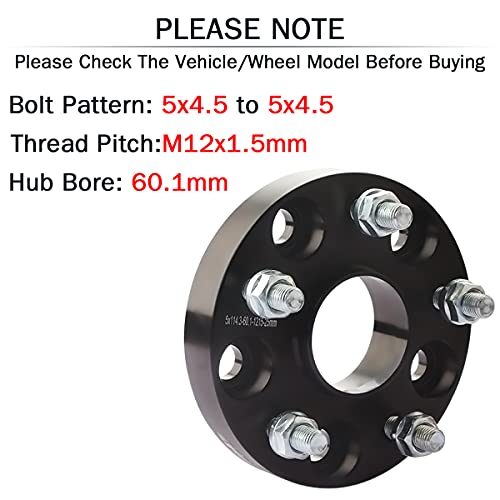GAsupply 1" 5x4.5 Hubcentric Wheel Spacers 25mm 5x114.3 60.1mm Hub Bore 12x1.5 Studs, for Toyota Tacoma 2WD X-Runner RAV4 Camry Avalon Highlander, Lexus ES300 ES330 ES350 IS300 - Image 2