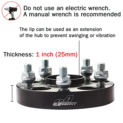 GAsupply 1" 5x4.5 Hubcentric Wheel Spacers 25mm 5x114.3 60.1mm Hub Bore 12x1.5 Studs, for Toyota Tacoma 2WD X-Runner RAV4 Camry Avalon Highlander, Lexus ES300 ES330 ES350 IS300 - Image 4