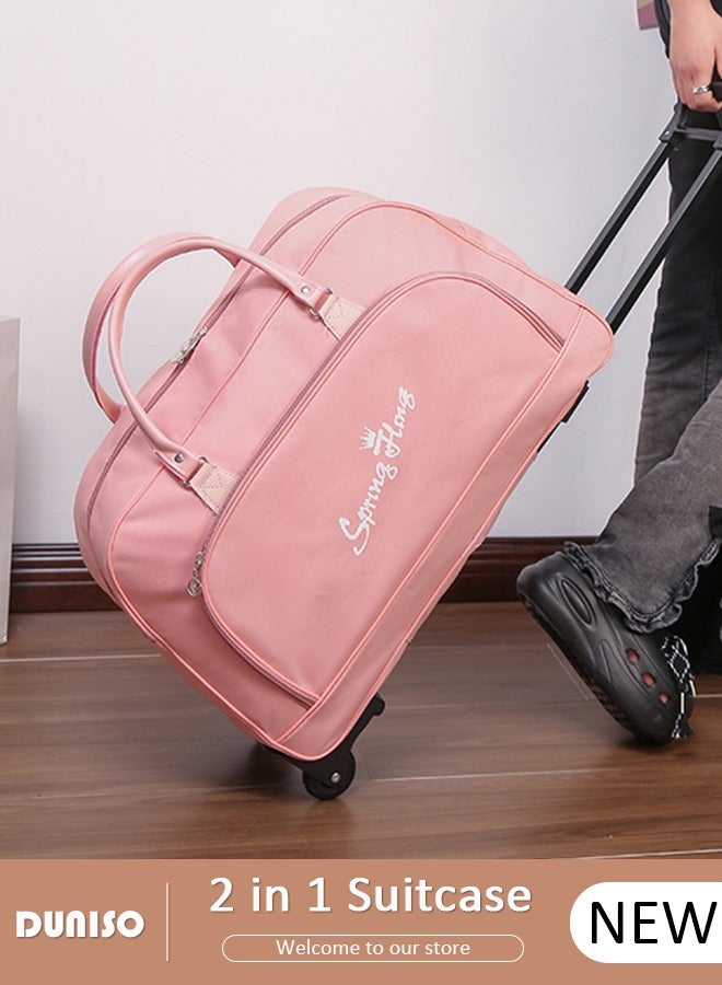 DUNISO 2 in 1 Suitcase for Men and Women, Large Capacity Hand Luggage Bag with Adjustable Pull Rod Portable Trolley Luggage Bag Travel Duffel Bag Multi-pocket Trolley Carry on Bag for Business Travel - Image 1