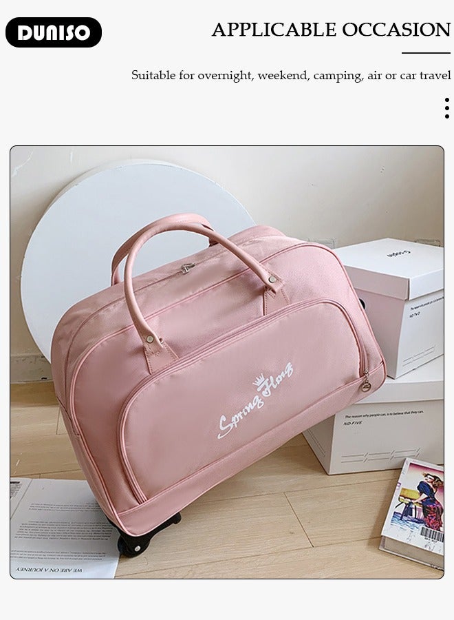 DUNISO 2 in 1 Suitcase for Men and Women, Large Capacity Hand Luggage Bag with Adjustable Pull Rod Portable Trolley Luggage Bag Travel Duffel Bag Multi-pocket Trolley Carry on Bag for Business Travel - Image 3