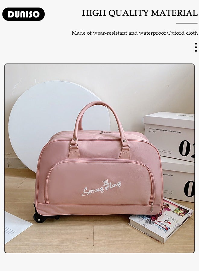 DUNISO 2 in 1 Suitcase for Men and Women, Large Capacity Hand Luggage Bag with Adjustable Pull Rod Portable Trolley Luggage Bag Travel Duffel Bag Multi-pocket Trolley Carry on Bag for Business Travel - Image 5