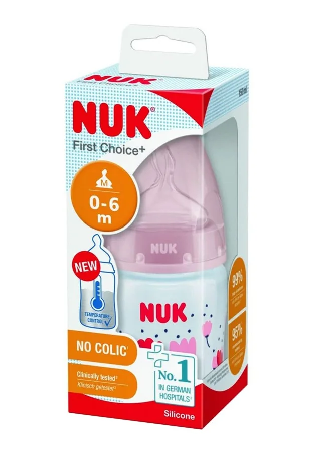 نوك First Choice+ Baby Siilcone Feeding Bottle 150 ML, 0 - 6 Months, Assorted