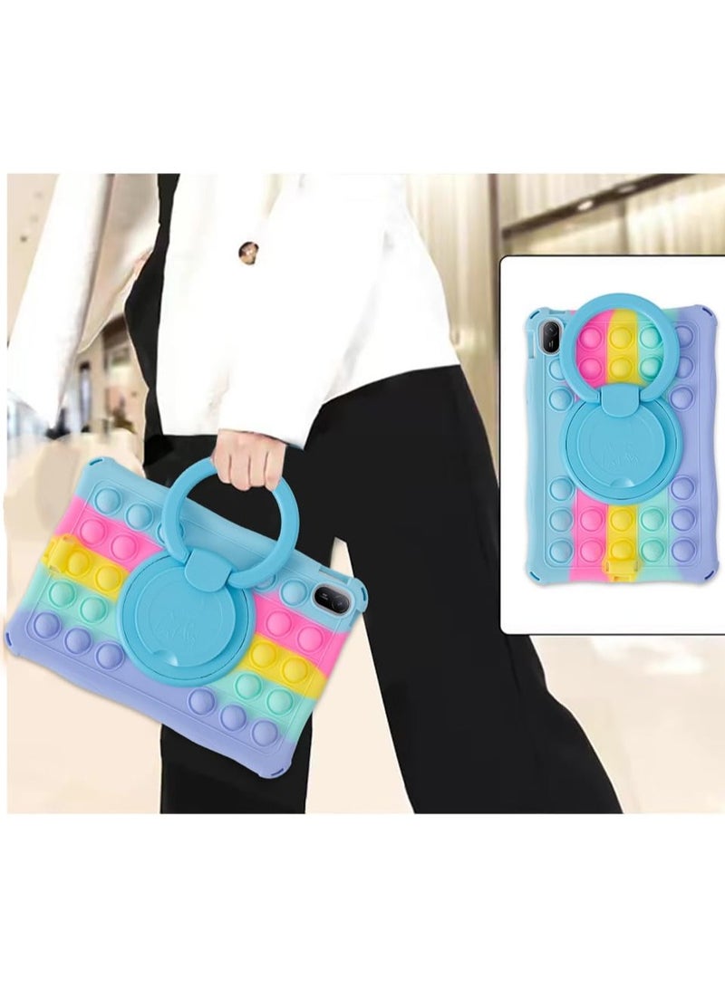 Case Compatible with Huawei MatePad SE 11 inch 2024 Kids Soft Silicon 360 Rotating Ring Stand Cover with Should Strap - Image 2