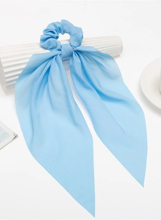 Take Two Blue Hair Tie with Flowing Ribbons